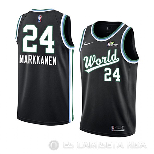 Camiseta Lauri Markkanen #24 2019 Rising Star USA Negro - Haga un click en la imagen para cerrar